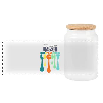 Fotografie Kamera Geschenk - Panorama Keksdose mit Holzdeckel - Weiß - Vorne