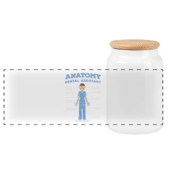 Dental Assistant Dental Assistant Profession Gift - Panoramic Cookie Jar with Wooden Lid - white - Front