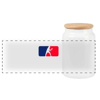 Table tennis blue white red streetwear - Panoramic Cookie Jar with Wooden Lid - white - Front