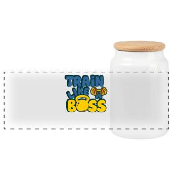 shirt fun pour sportifs - Boîte à biscuits avec couvercle en bois - blanc - Devant