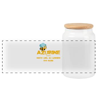 Azubiene Azubine Geschenkidee T-Shirt - Panorama Keksdose mit Holzdeckel - Weiß - Vorne
