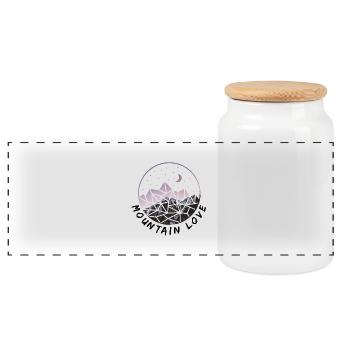Mountain Love - Montagne & Picstürmer Design - Boîte à biscuits avec couvercle en bois - blanc - Devant