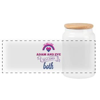 Bisexual T-Shirt - Bisexual - Bi - LGBT - CSD - Panoramic Cookie Jar with Wooden Lid - white - Front