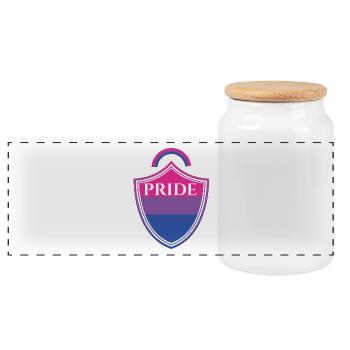 Bisexual T-Shirt - Bisexual - Bi - LGBT - Brand - Panoramic Cookie Jar with Wooden Lid - white - Front