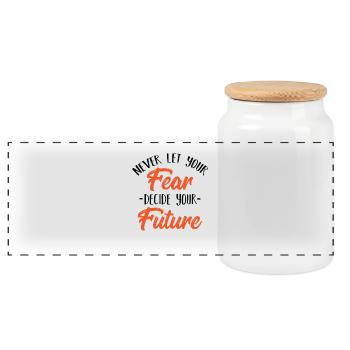 Cool Ne laissez jamais votre peur décider de votre future chemise - Boîte à biscuits avec couvercle en bois - blanc - Devant