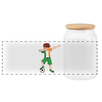 Dab Dabbing Ireland football jersey player fan - Panoramic Cookie Jar with Wooden Lid - white - Front
