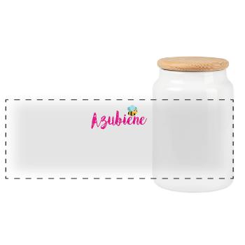 Azubiene Azubine 2018 - Panorama Keksdose mit Holzdeckel - Weiß - Vorne