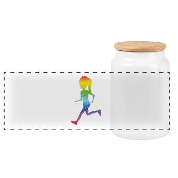 Chemise de course arc-en-ciel - Lesbiennes gays - Boîte à biscuits avec couvercle en bois - blanc - Devant
