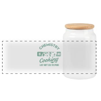 Chemistry Is Like Cooking - Chemie Nerd Geek Gift - Panorama Keksdose mit Holzdeckel - Weiß - Vorne
