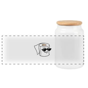 They See Me Rollin - papier toilette - lunettes de soleil - Boîte à biscuits avec couvercle en bois - blanc - Devant