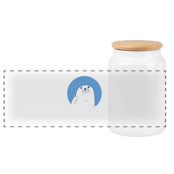 Sceau, pouces, haut, sceau, approuver, cadeau - Boîte à biscuits avec couvercle en bois - blanc - Devant