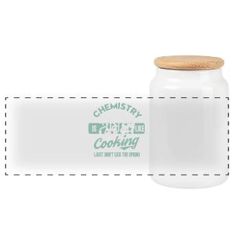 Chemistry Is Like Cooking - Chemie Nerd Geek Gi - Panorama Keksdose mit Holzdeckel - Weiß - Vorne