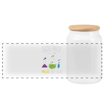 Science Its Like Magic But Real Nerd Geek Geschenk - Panorama Keksdose mit Holzdeckel - Weiß - Vorne