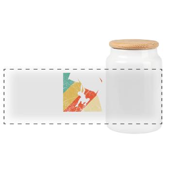 Vintage Climbing Gift - Panoramic Cookie Jar with Wooden Lid - white - Front