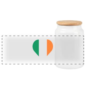 Irlande Amour coeur - Boîte à biscuits avec couvercle en bois - blanc - Devant