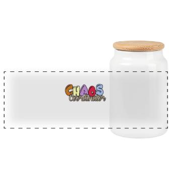 Kindergarten Chaos Coordinator - Panoramic Cookie Jar with Wooden Lid - white - Front
