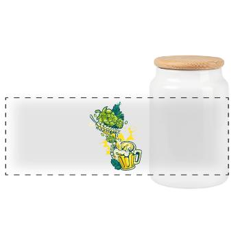 Hopfen Malz Craft Bier Krug Alkohol Hobbybrauer - Panorama Keksdose mit Holzdeckel - Weiß - Vorne