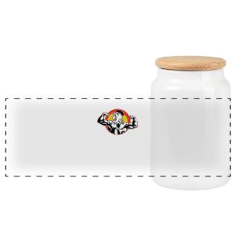 Tough Rooster - Panoramic Cookie Jar with Wooden Lid - white - Front