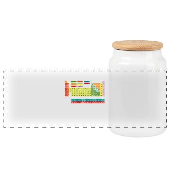 Chemist element studying chemistry joke fun gift - Panoramic Cookie Jar with Wooden Lid - white - Front