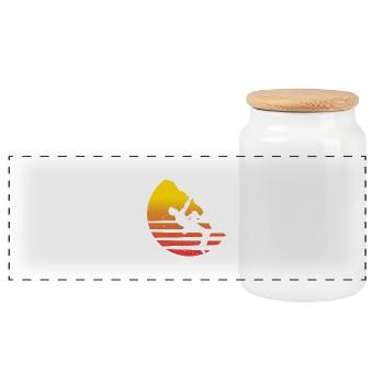 Climb - Panoramic Cookie Jar with Wooden Lid - white - Front
