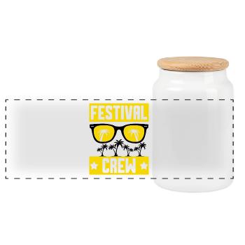 Festival Crew - Panoramic Cookie Jar with Wooden Lid - white - Front