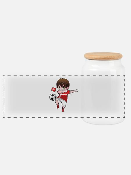 Dänemark Dabbing Fußball Spieler Dab Geschenk - Panorama Keksdose mit Holzdeckel - Weiß