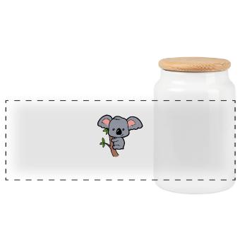 Bébé Koala doux petit bébé Koala Eucalyptus - Boîte à biscuits avec couvercle en bois - blanc - Devant