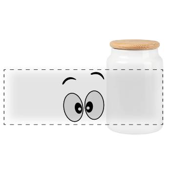 Eyes _ Gift idea - Panoramic Cookie Jar with Wooden Lid - white - Front