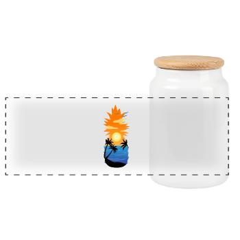 Pineapple - Summer Feelings - Panorama Keksdose mit Holzdeckel - Weiß - Vorne