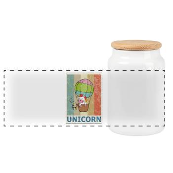 Licorne, cru, retro, style, grunge, licornes - Boîte à biscuits avec couvercle en bois - blanc - Devant
