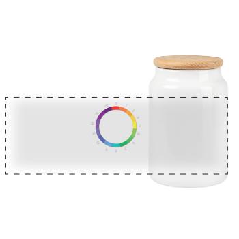 pH Scale Funny Chemist Fun Joke Fun Gift - Panoramic Cookie Jar with Wooden Lid - white - Front