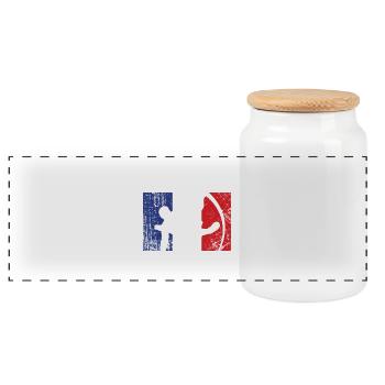 France football gift idea team - Panoramic Cookie Jar with Wooden Lid - white - Front