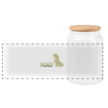 Bien sûr, je parle à mon chien cadeau - Boîte à biscuits avec couvercle en bois - blanc - Devant