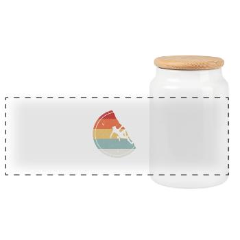 Klettern - Vintage Retro Bouldern Geschenk - Panorama Keksdose mit Holzdeckel - Weiß - Vorne