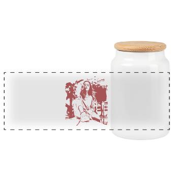 Sexy Girl - Panoramic Cookie Jar with Wooden Lid - white - Front
