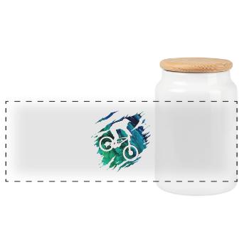 Mountainbike - Mountainbiker Downhill Geschenk - Panorama Keksdose mit Holzdeckel - Weiß - Vorne