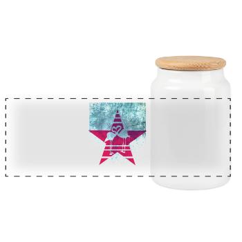 Coeur de Flamingo - Boîte à biscuits avec couvercle en bois - blanc - Devant