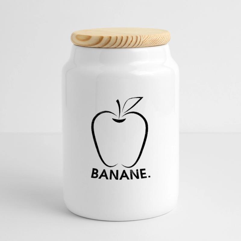 Apfel oder Banane Panorama Keksdose mit Holzdeckel