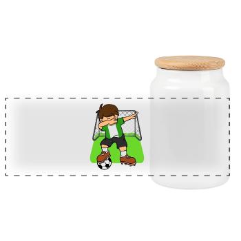 Ballon de football de Nigeria Dabbing Kid Nigerian Football - Boîte à biscuits avec couvercle en bois - blanc - Devant