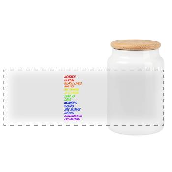 Science is real - LGBT - Panorama Keksdose mit Holzdeckel - Weiß - Vorne