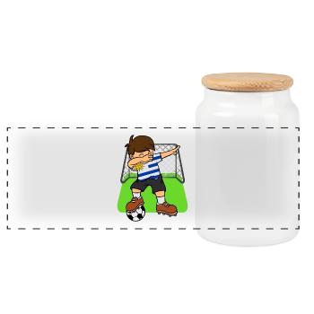 Uruguay Football Ball Dabbing Kid Football uruguayen - Boîte à biscuits avec couvercle en bois - blanc - Devant