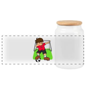 Maroc Soccer Ball Dabbing Enfant Football Marocain - Boîte à biscuits avec couvercle en bois - blanc - Devant