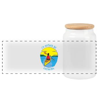 Kayak Kajak Kanu Paddeln Wassersport Geschenk - Panorama Keksdose mit Holzdeckel - Weiß - Vorne