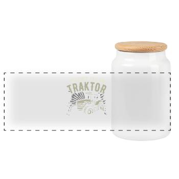 Traktor Shirt · Landwirtschaft · Schöner Tag - Panorama Keksdose mit Holzdeckel - Weiß - Vorne