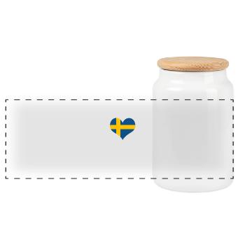 Stockholm - Boîte à biscuits avec couvercle en bois - blanc - Devant