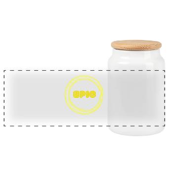 Glow Epic Bright Neon Party Glow Effect Retro - Panoramic Cookie Jar with Wooden Lid - white - Front