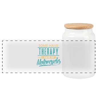 Motorcycle saying Cross Cruiser Racer - Panoramic Cookie Jar with Wooden Lid - white - Front