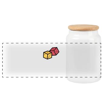 RPG Dice RPG Board Game Nerd Gift - Panoramic Cookie Jar with Wooden Lid - white - Front