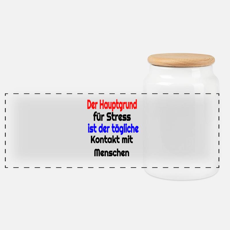 Witziger spruch - Panorama Keksdose mit Holzdeckel - Weiß
