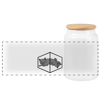Schrödingers Katze Physik Quantenmechanik Physiker - Panorama Keksdose mit Holzdeckel - Weiß - Vorne